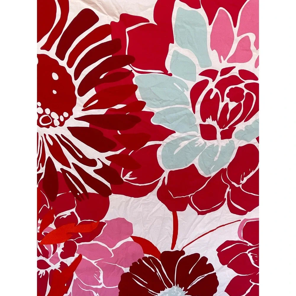 Pottery Barn Teen Kensington Duvet Cover Full Queen Red Pink White Reversible